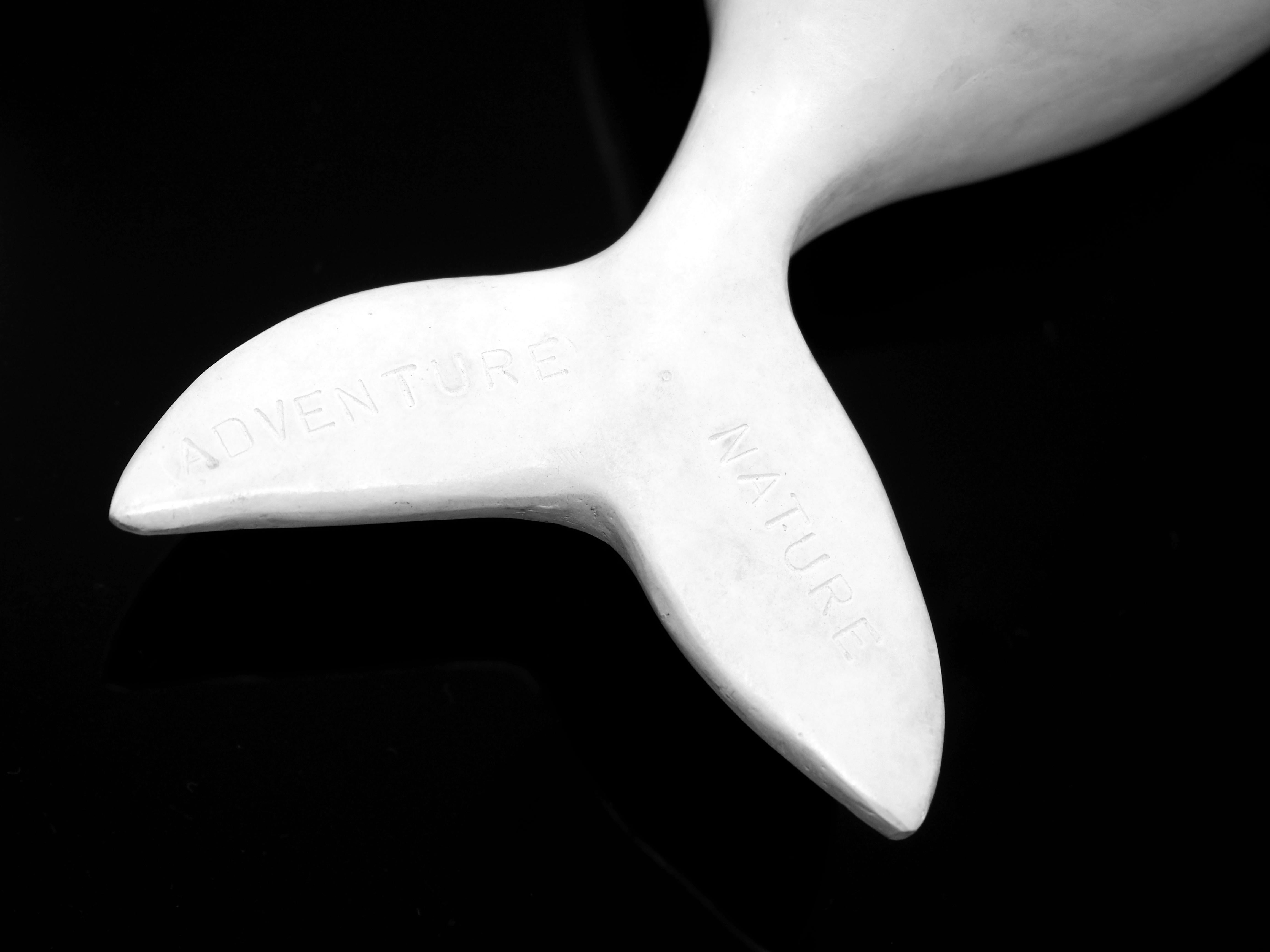 Nature White Whale- contemporary animal bronze sculpture - Sculpture by Mireia Serra