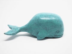 "Ocean" contemporary table bronze figurative sculpture whale blue freedom sea