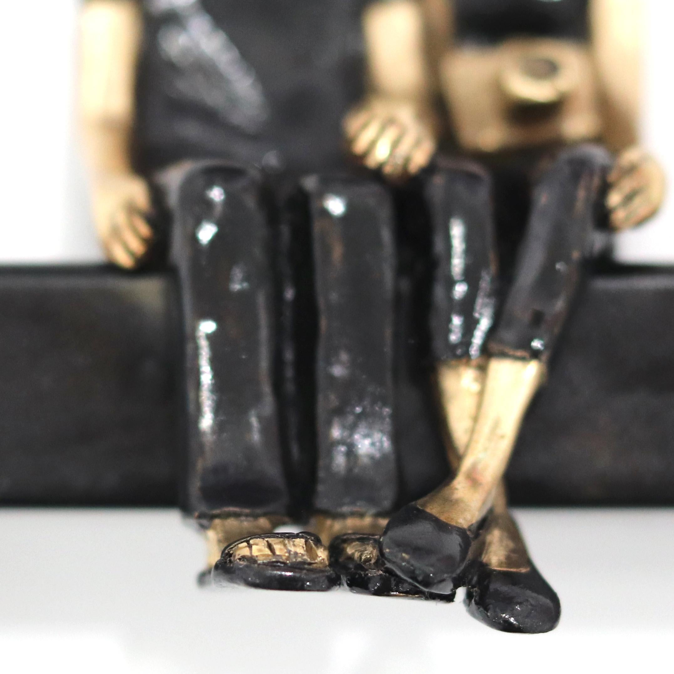 This Magic Moment - Figurative Bronze Couple Iron Metal Wall Sculpture For Sale 2