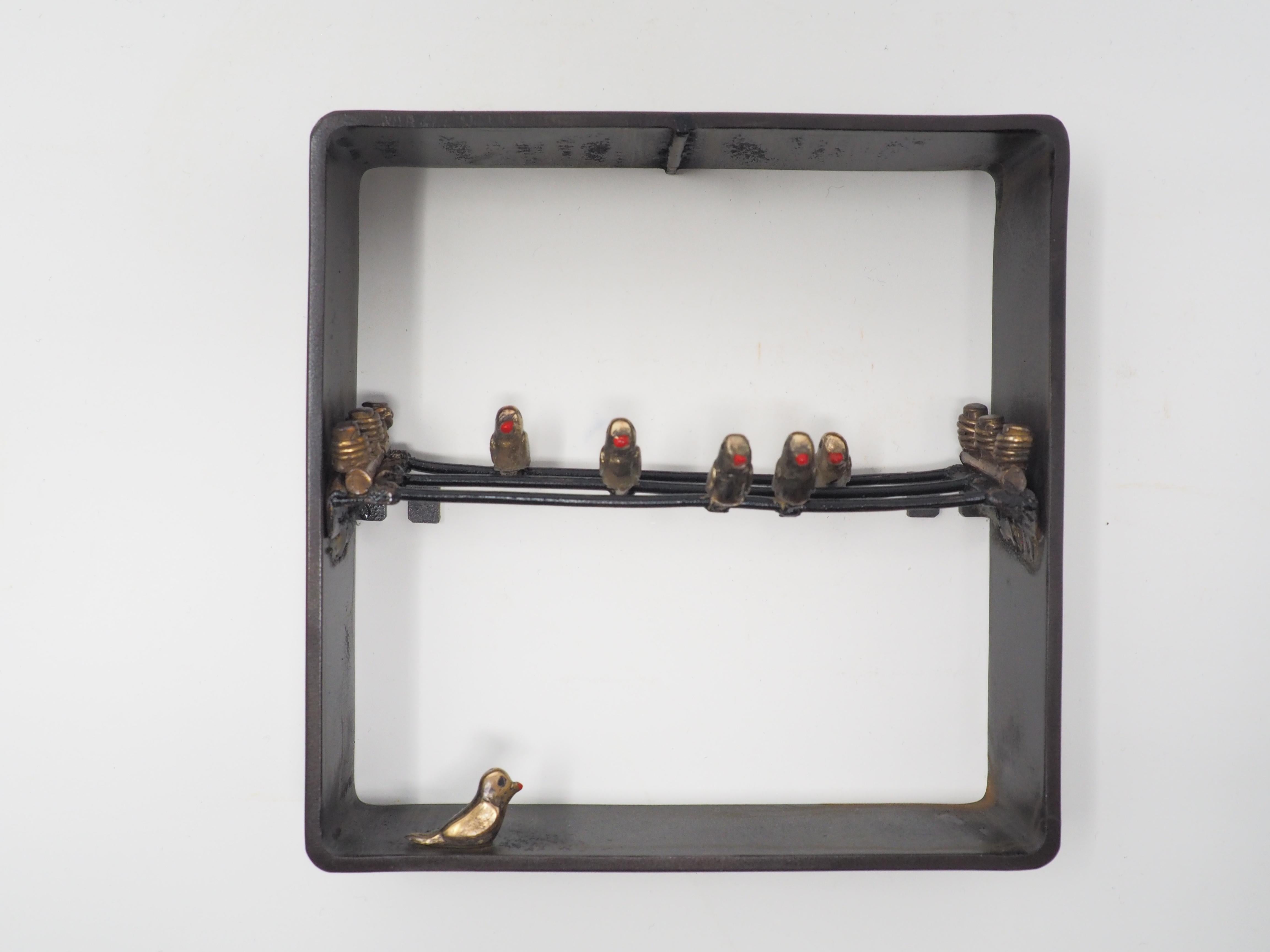 Mireia Serra Figurative Sculpture - "True to Oneself" figurative bronze wall sculpture be yourself self esteem love