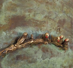 "Under one Moon" figurative bronze wall sculpture love bonding friendship unity