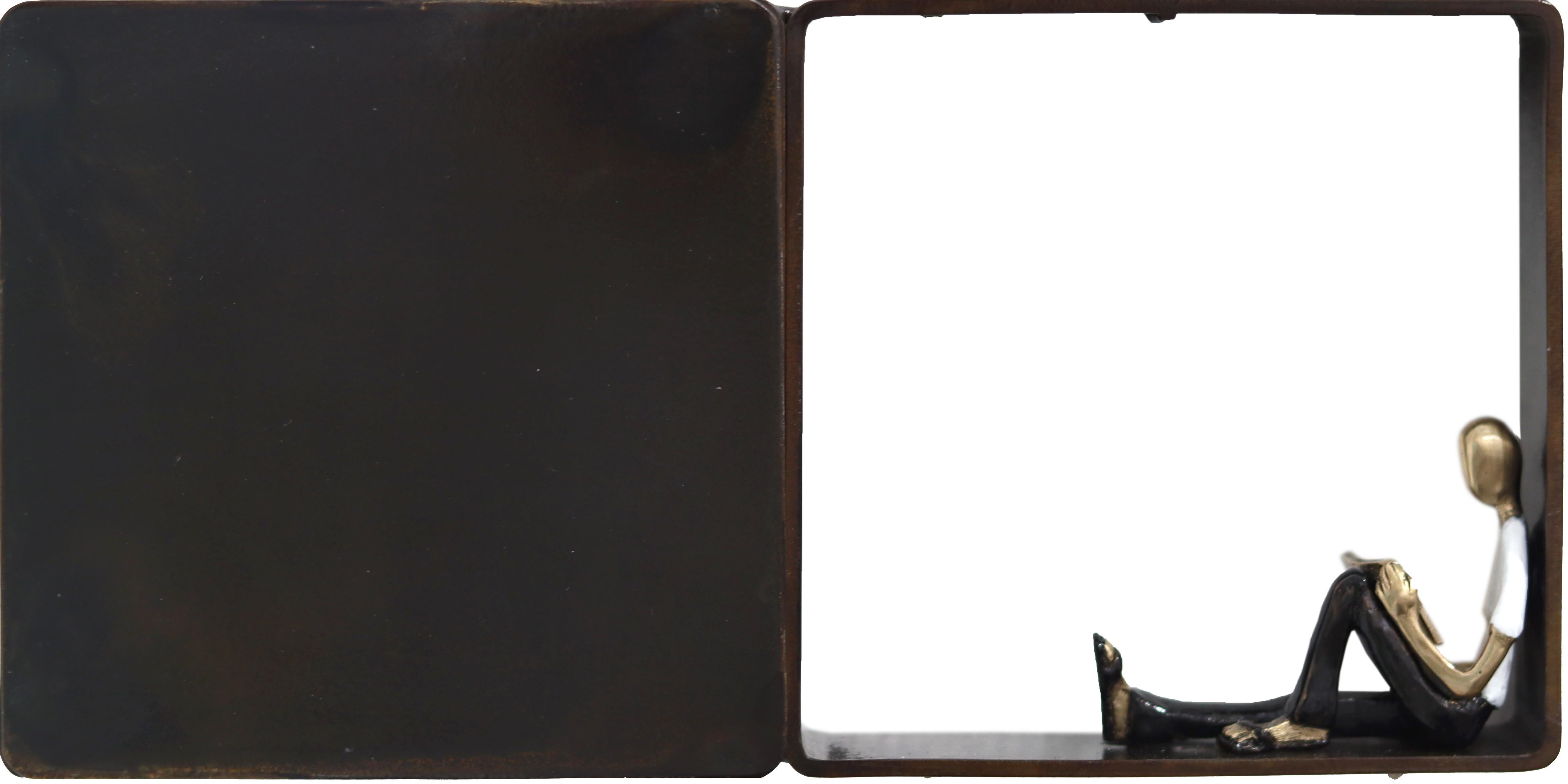 Unfolding Dreams - Modern Figurative Bronze Iron Metal Wall-Mounted Sculpture