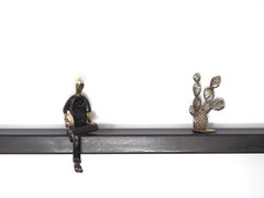 Untamed- bronze mural contemporary small figurative wall sculpture