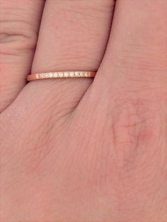 Mireille  10K Rose Gold Diamond Ring, 0.06 CTW Natural Diamonds, Size 6.75