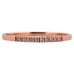 Mireille  Anello con diamanti in oro rosa 10K, diamanti naturali 0,06 CTW, misura 6,75