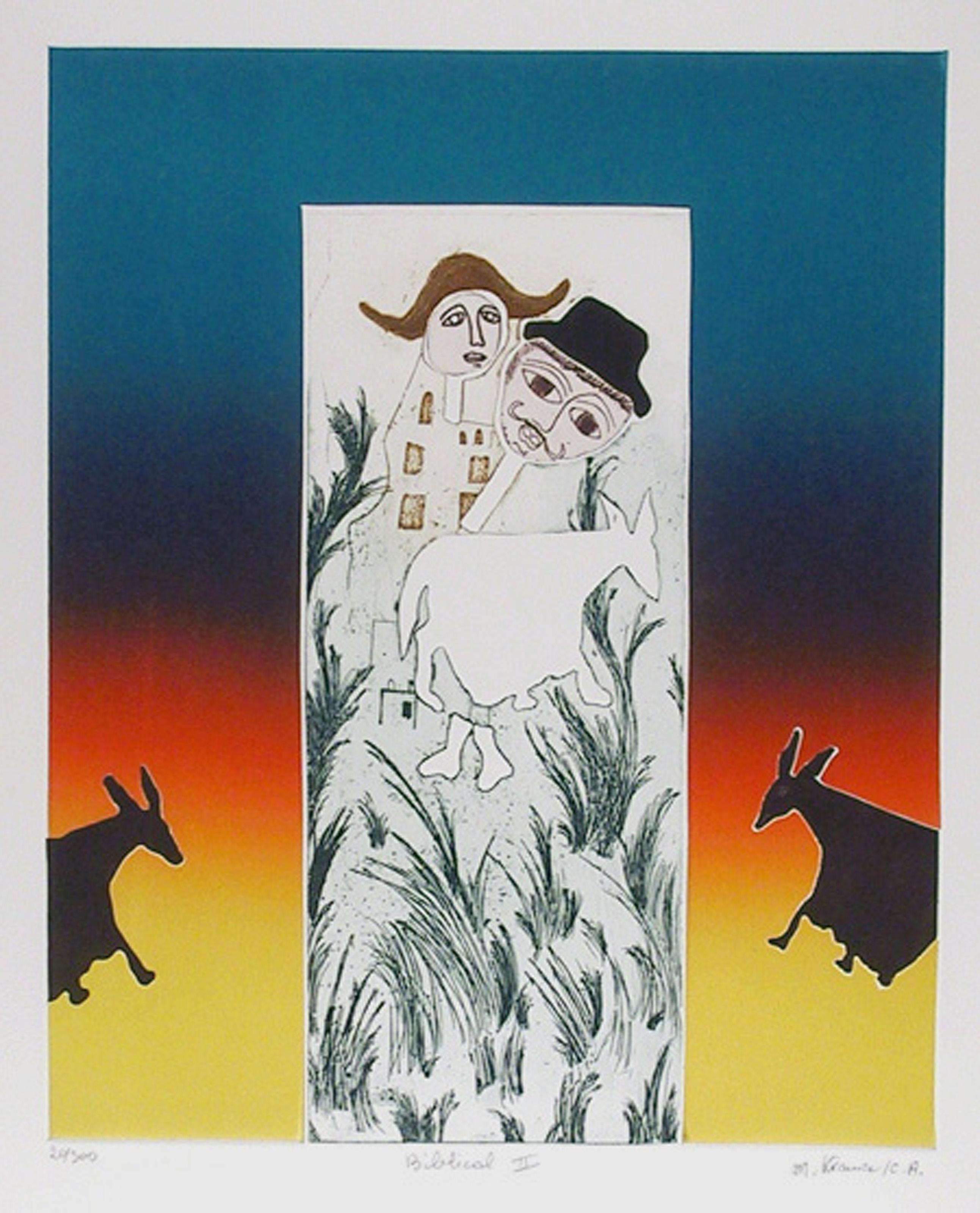 Biblical II, Modern Etching by Mireille Kramer