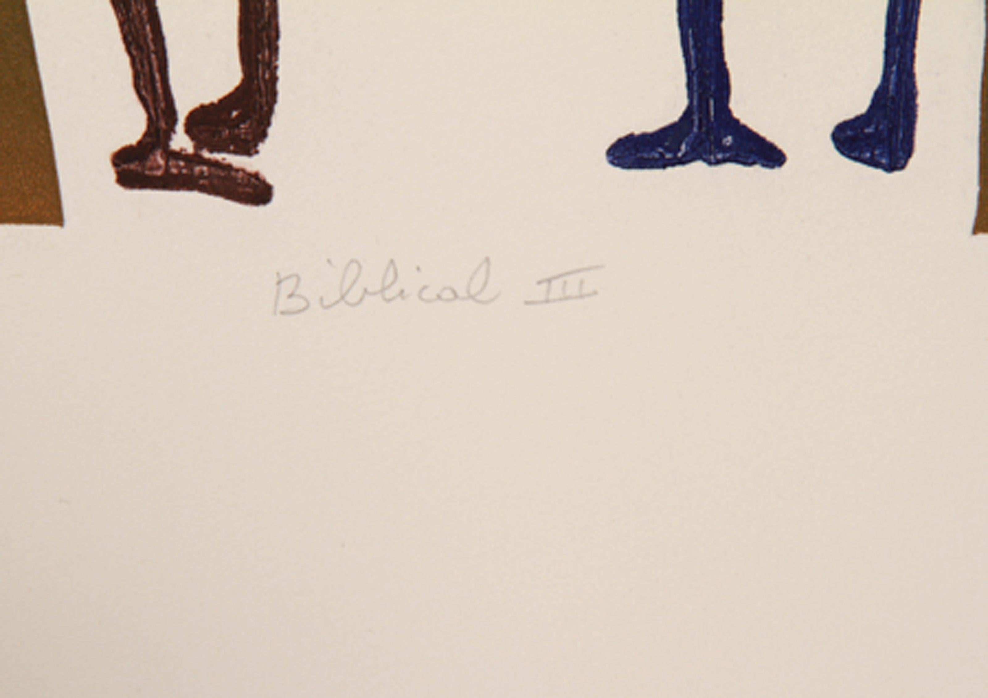 Biblical III, Folk Art Etching by Mireille Kramer For Sale 3