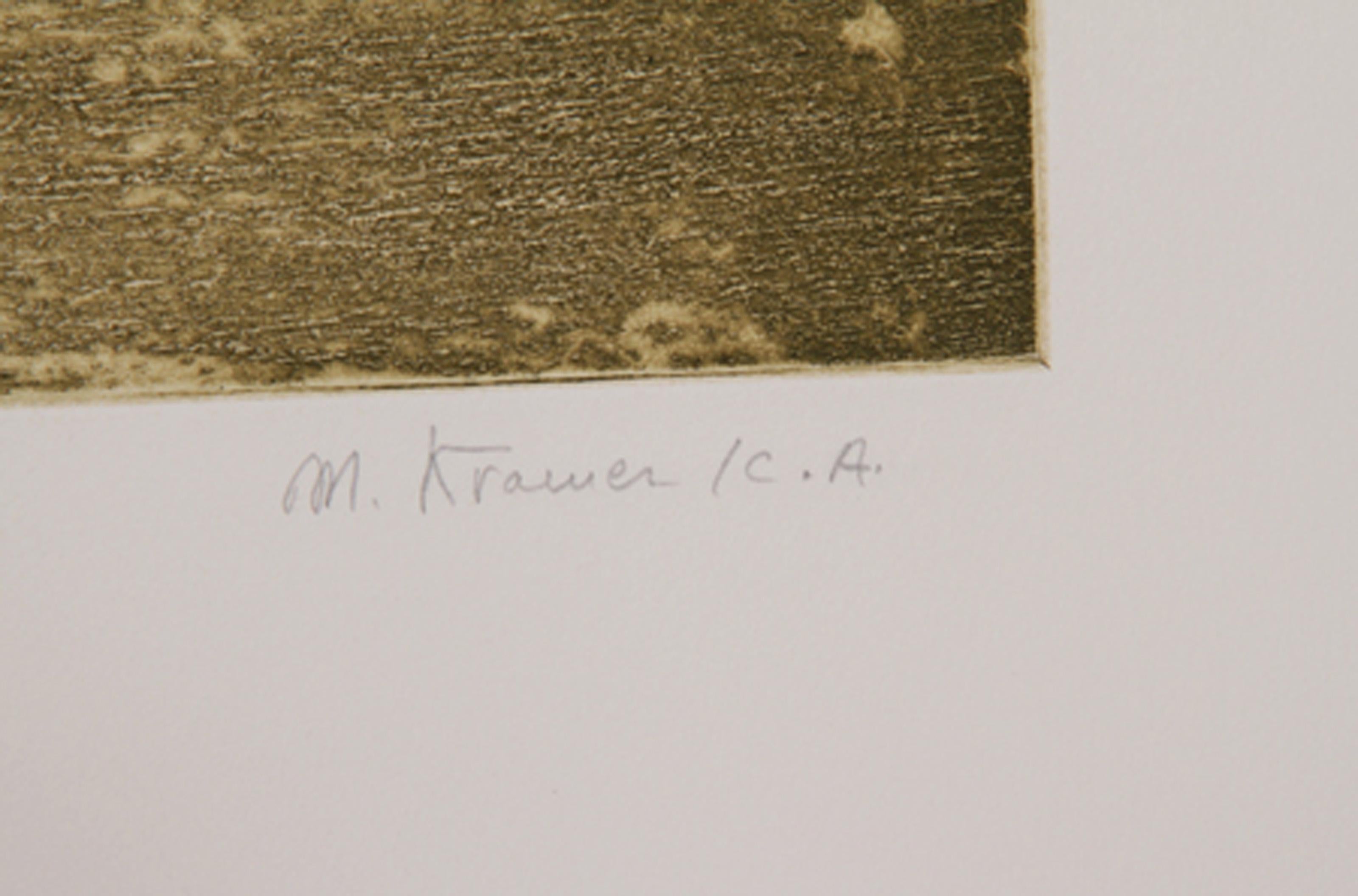 Oiseaux, fleurs IV, gravure d'art populaire de Mireille Kramer en vente 2