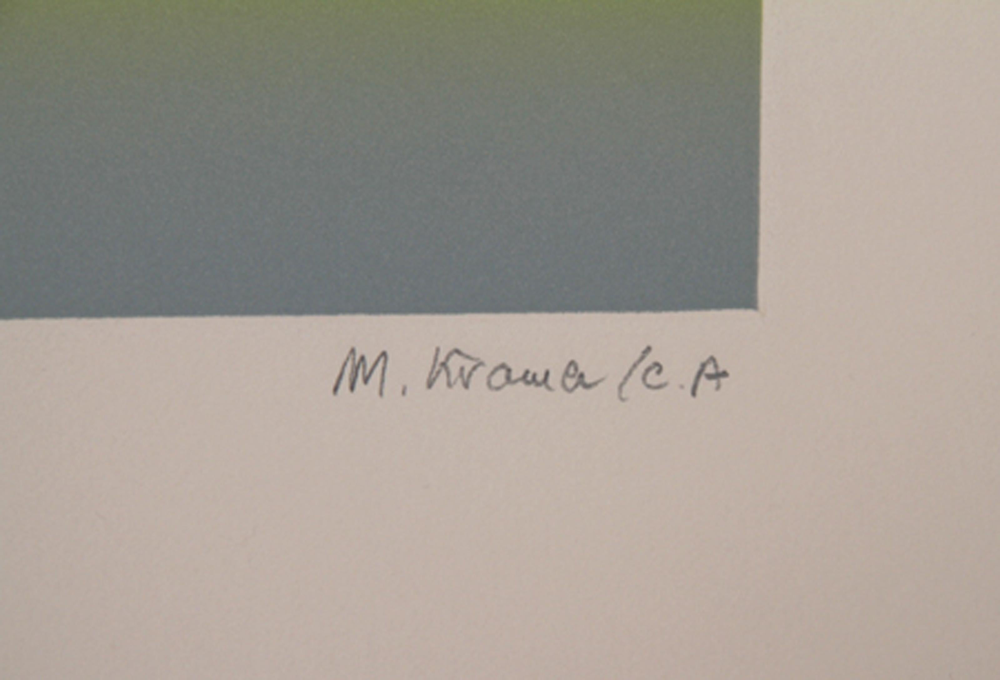 Oiseaux amoureux, gravure d'art populaire de Mireille Kramer en vente 2
