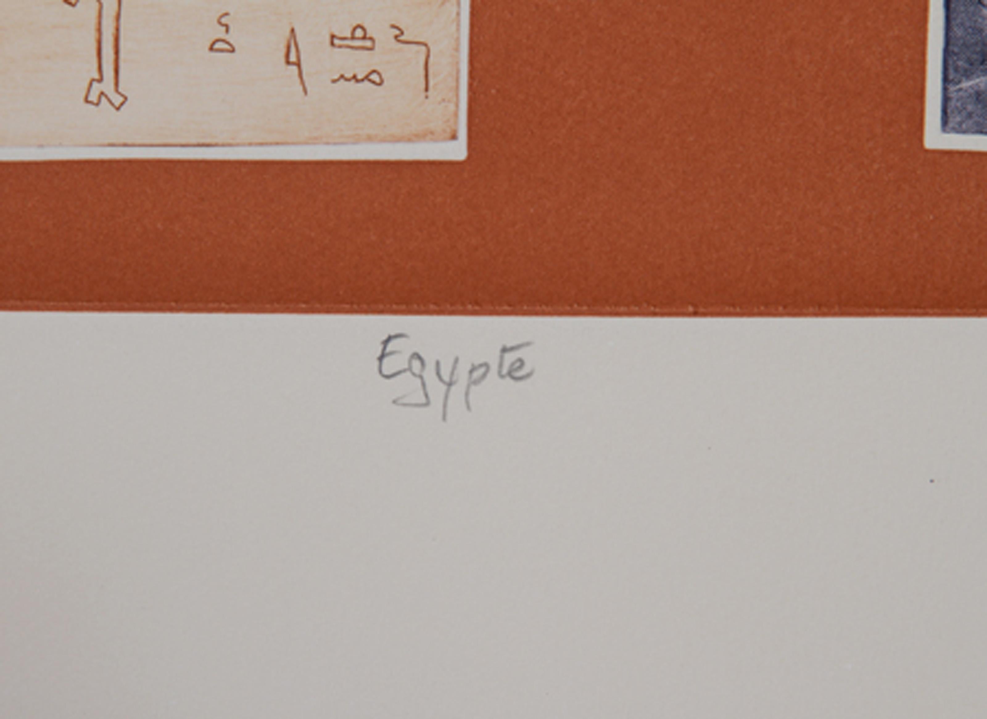 Egypte, Folk Art Etching by Mireille Kramer For Sale 3