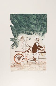 Amantes I, aguafuerte popular de Mireille Kramer