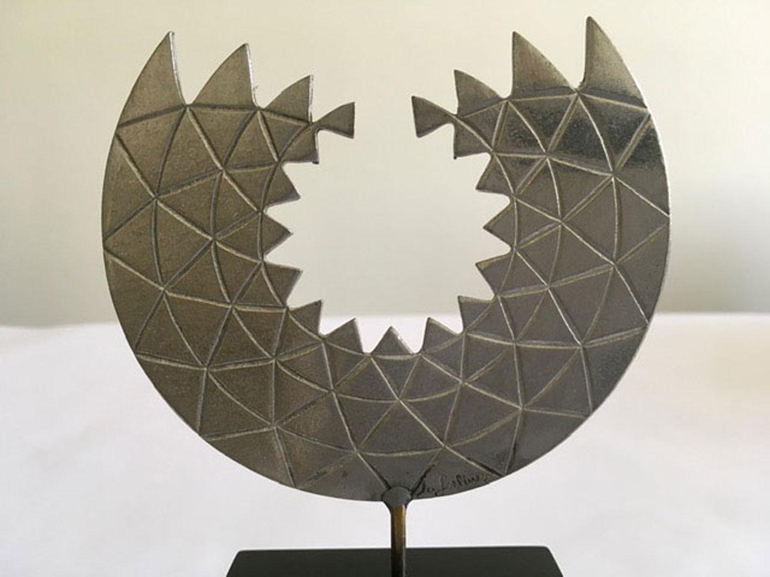Sculpture abstraite italienne postmoderne Mirella Forlivesi en étain, 1986 en vente 10