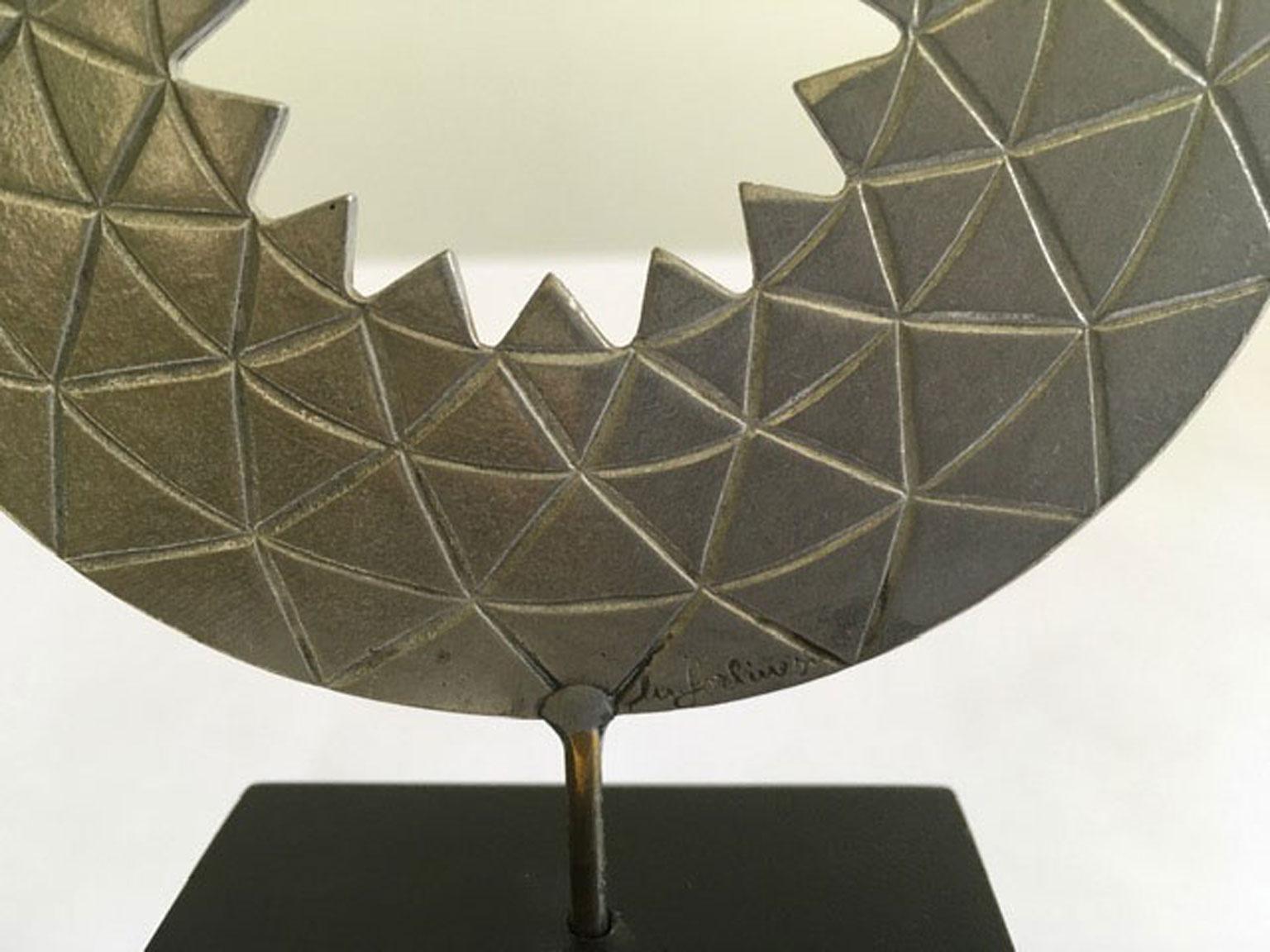 Sculpture abstraite italienne postmoderne Mirella Forlivesi en étain, 1986 en vente 11