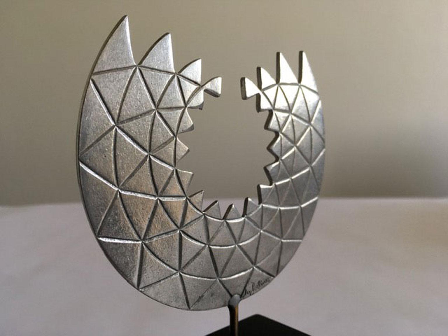 Sculpture abstraite italienne postmoderne Mirella Forlivesi en étain, 1986 en vente 14