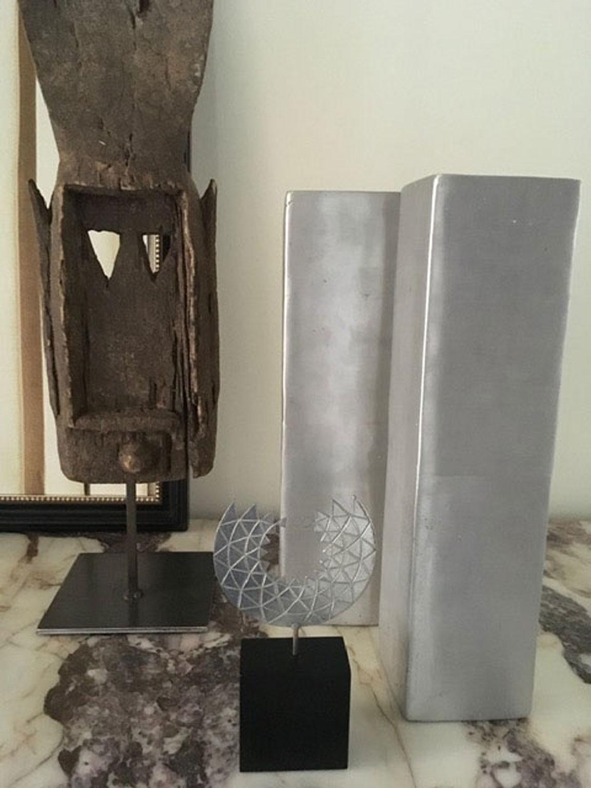 Sculpture abstraite italienne postmoderne Mirella Forlivesi en étain, 1986 en vente 18