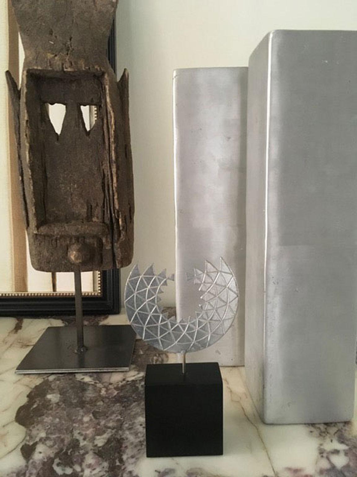 Sculpture abstraite italienne postmoderne Mirella Forlivesi en étain, 1986 en vente 19