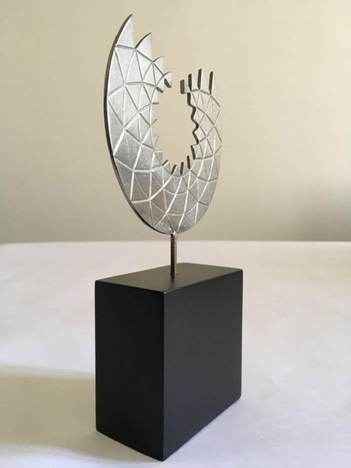 Sculpture abstraite italienne postmoderne Mirella Forlivesi en étain, 1986 en vente 6