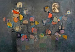 Abstracto con Patriota, pintura al óleo de la artista Miriam Bromberg