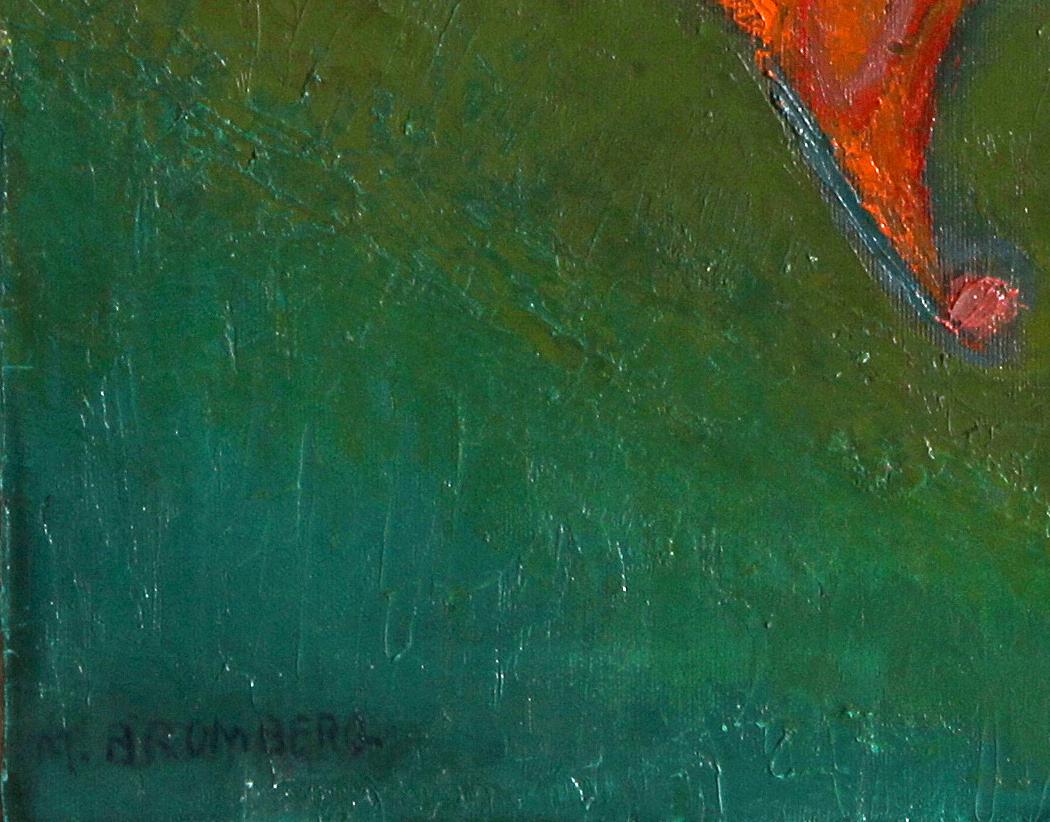 Oiseau et soleil, peinture à l'huile de Miriam Bromberg en vente 1
