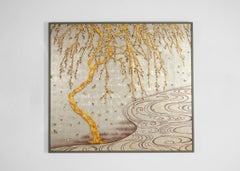 Miriam Ellner, Flussblüte, Eglomisé-Tafelgemälde, Vereinigte Staaten, 2017