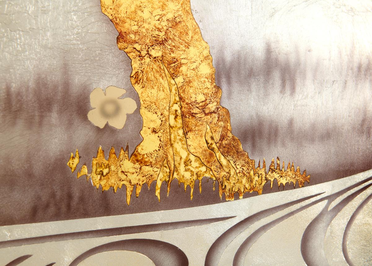 Miriam Ellner, River Blossom, Eglomisé Panel Painting, United States, 2017 1