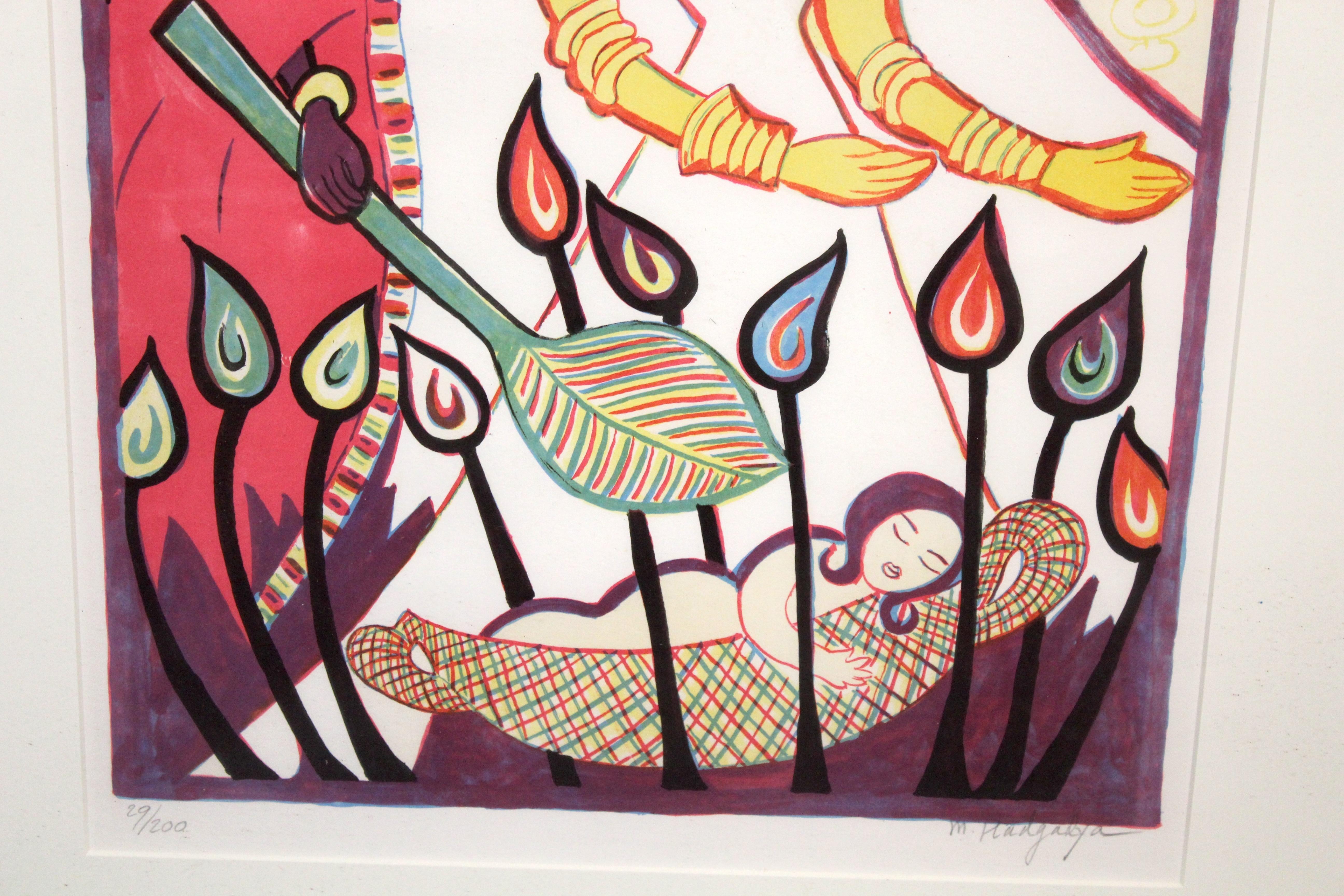 Miriam Hadgadya, Gemälde #29/200 (Moderne der Mitte des Jahrhunderts) im Angebot