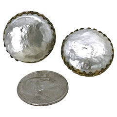 Miriam Haskell 1950 Silver Gray Niki Pearl Clip-On Earrings, Vintage