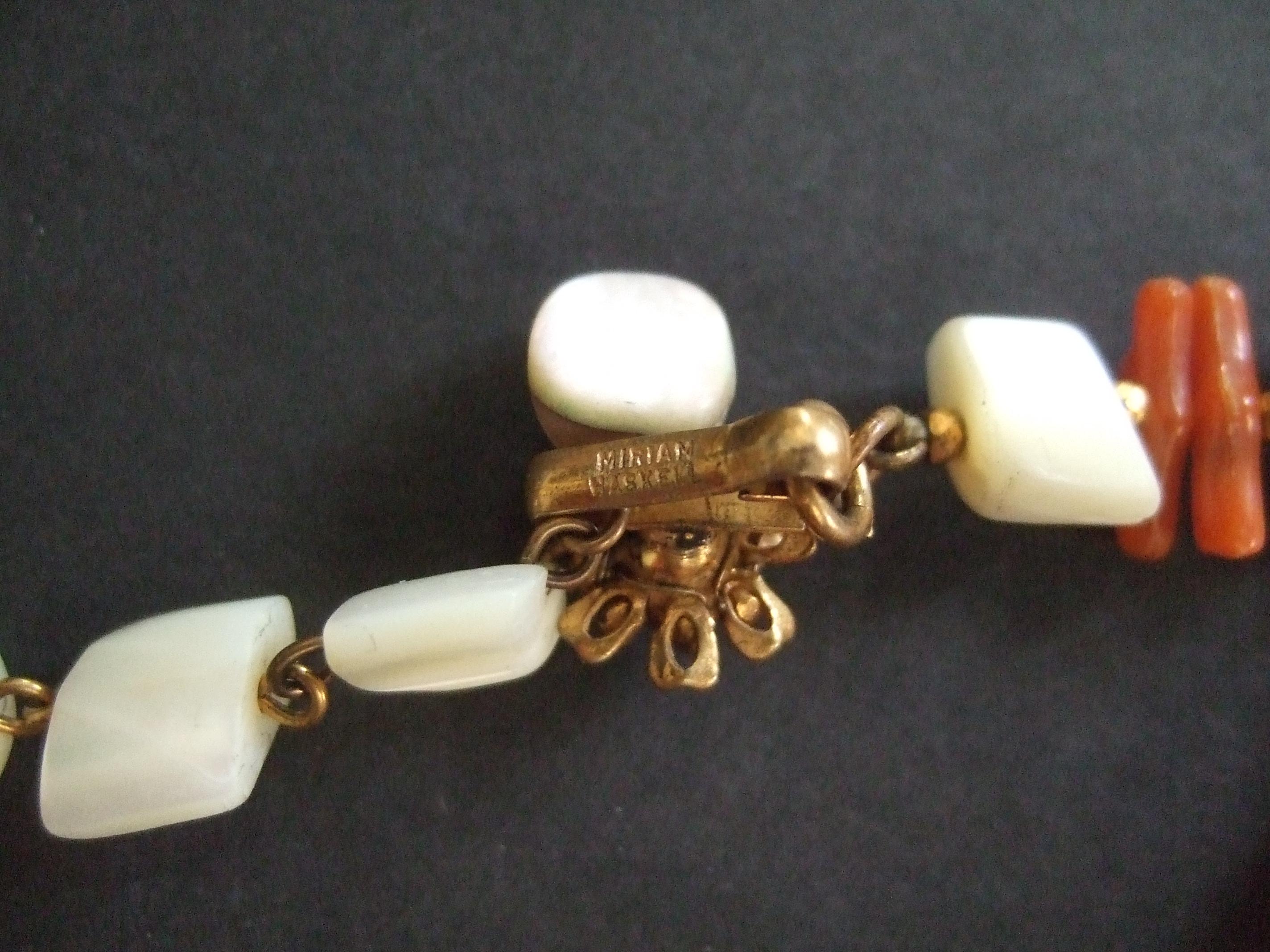 Miriam Haskell Abalone Seashell Resin Coral Branch Choker Necklace c 1960s For Sale 15