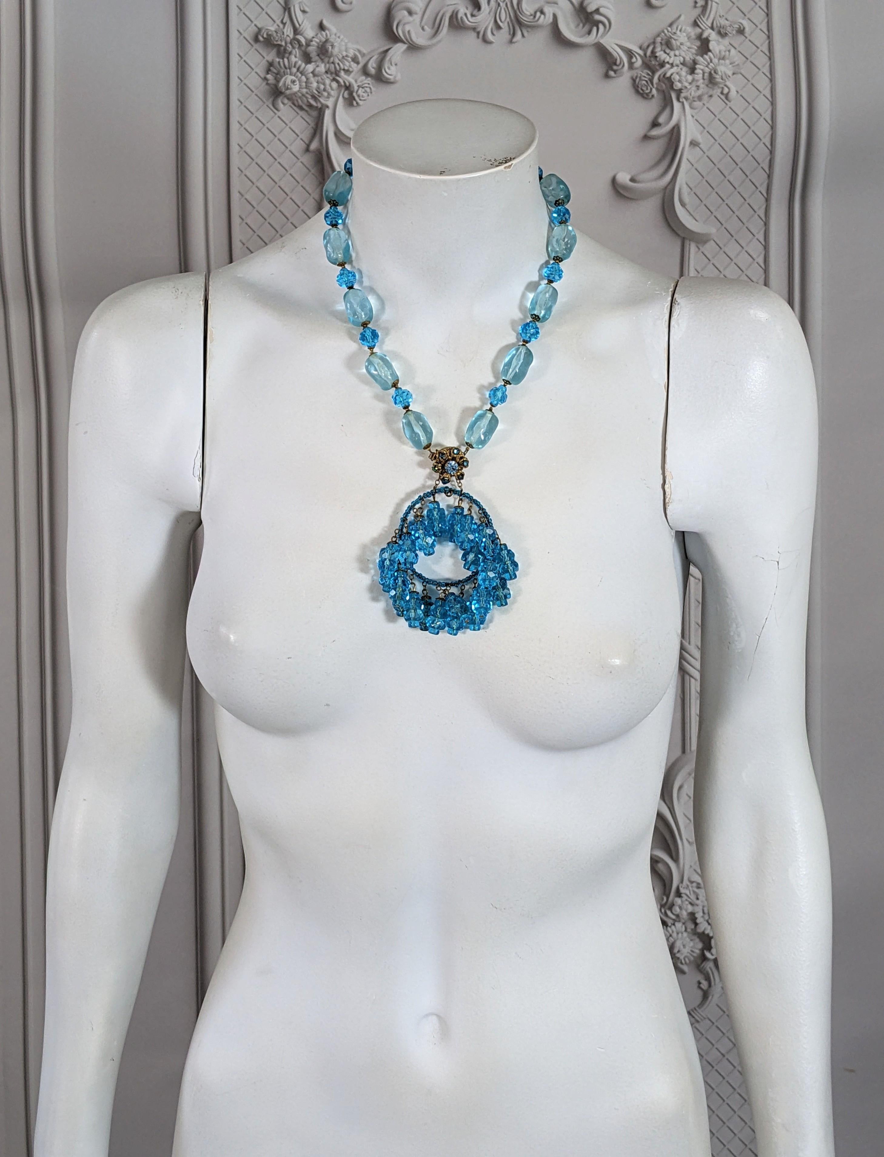 Miriam Haskell Aquamarine Moghul Necklace For Sale 3