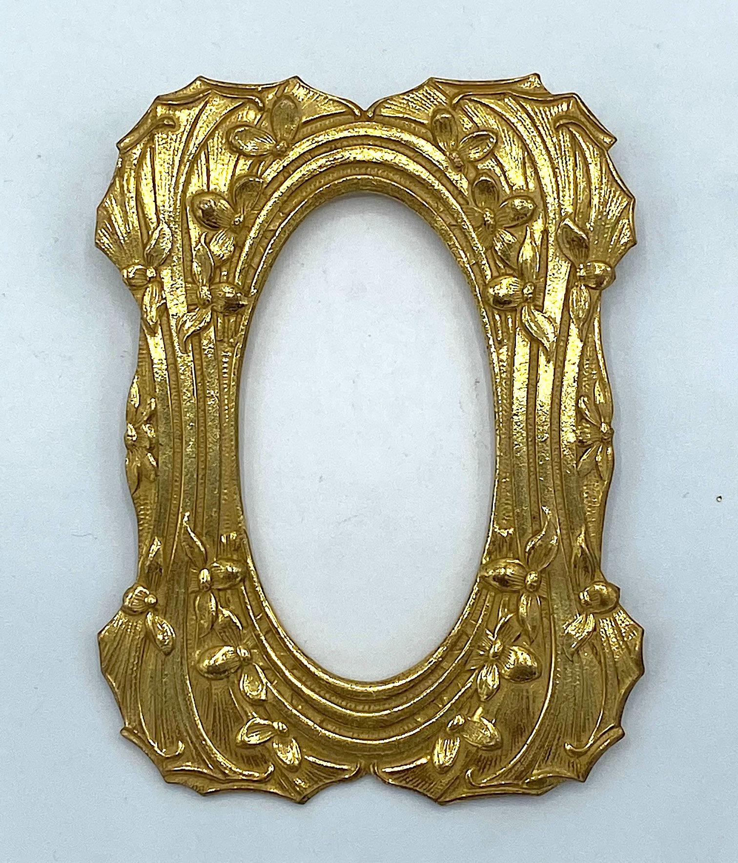 Miriam Haskell Art Nouveau Gold Picture Frame Brooch 2