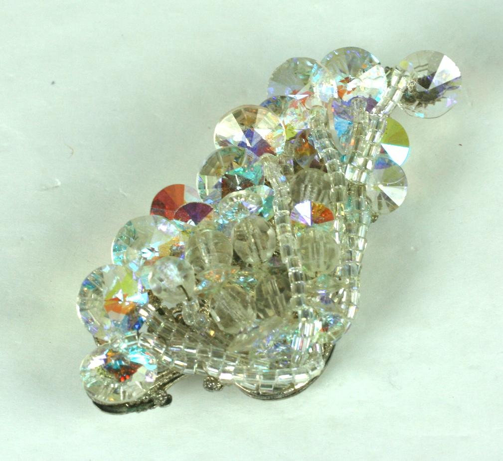 Bead Miriam Haskell Aurora Crystal Cascade Brooch For Sale