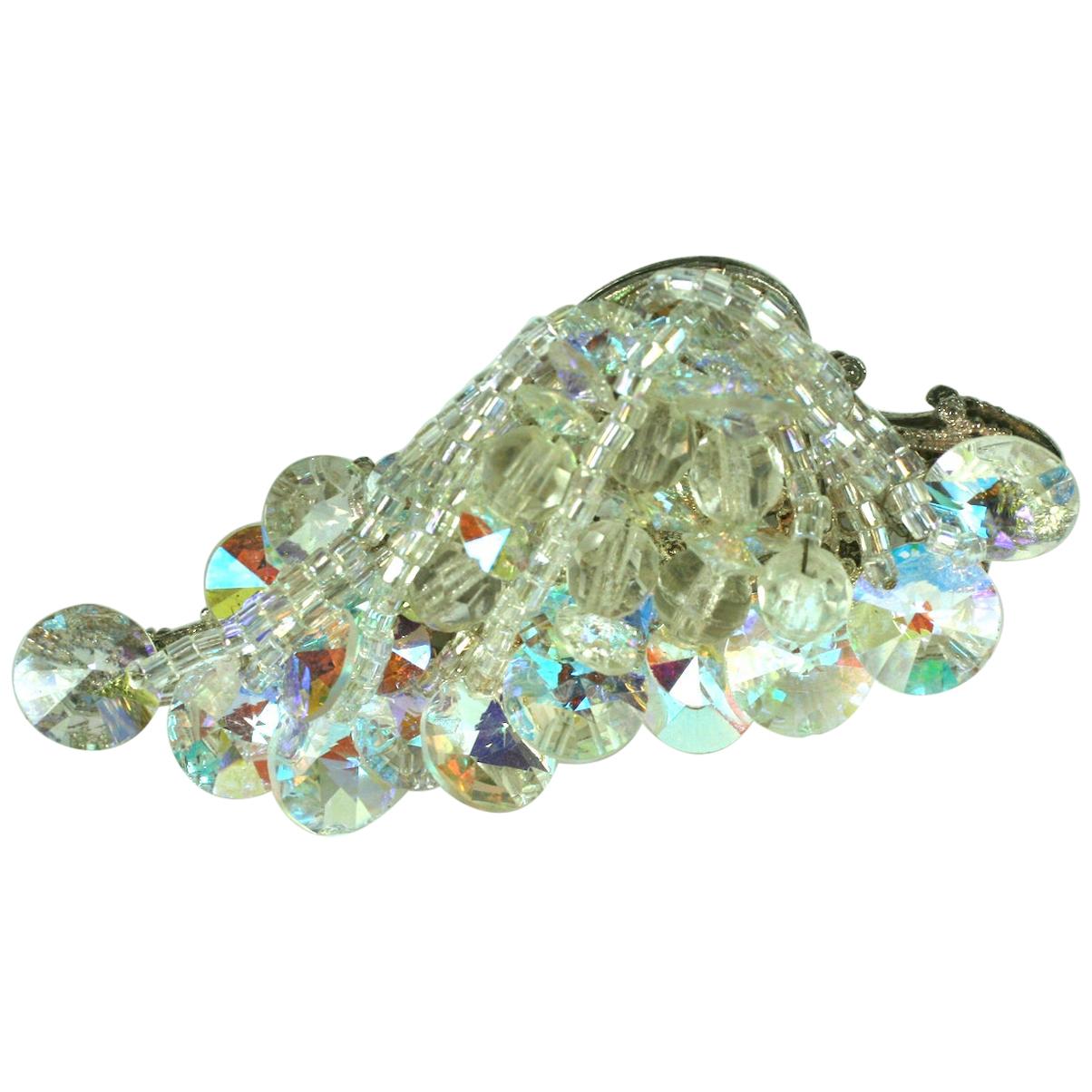 Miriam Haskell Aurora Crystal Cascade Brooch For Sale