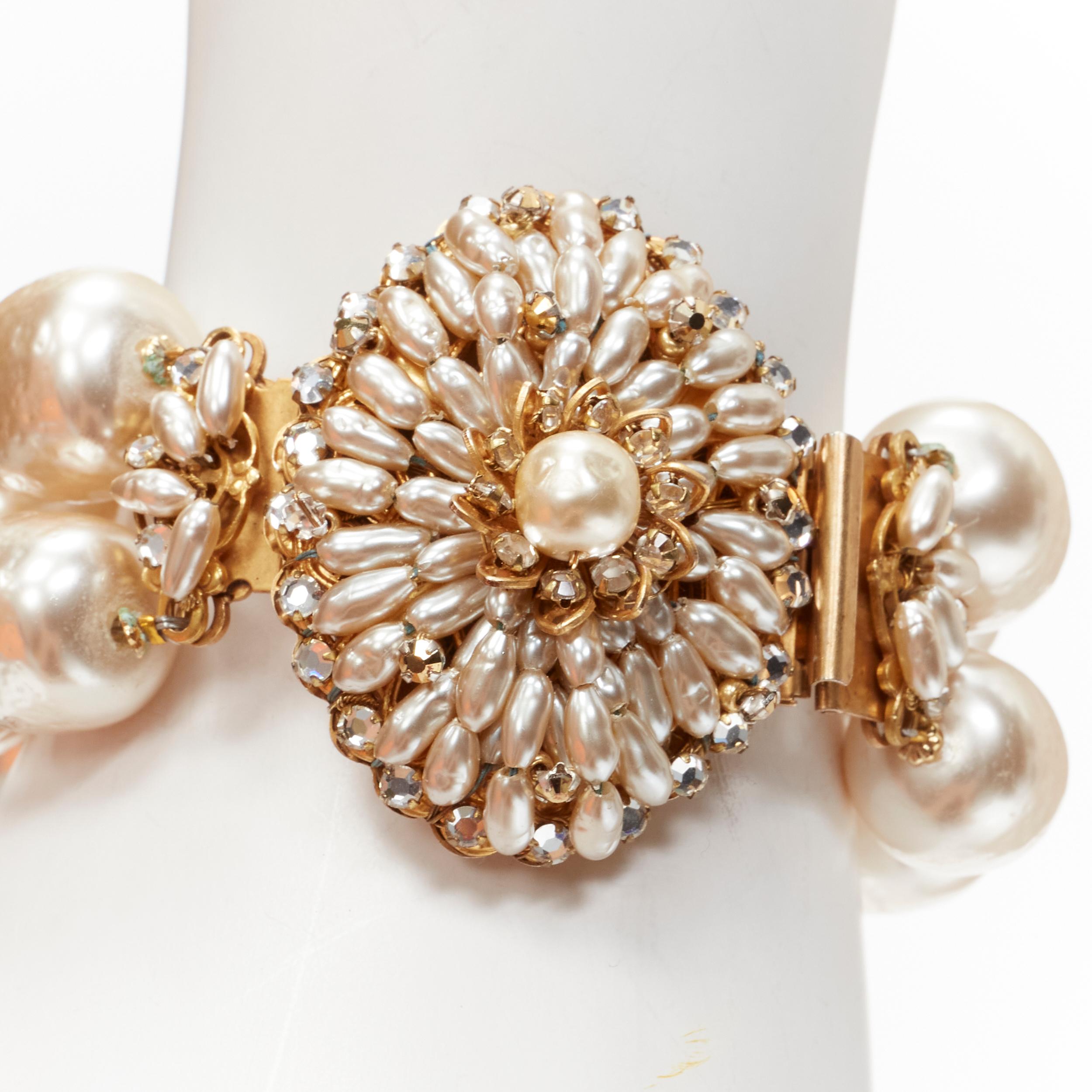 Miriam Haskell Bracelet de cocktail baroque avec chaîne et fausses perles Pour femmes en vente