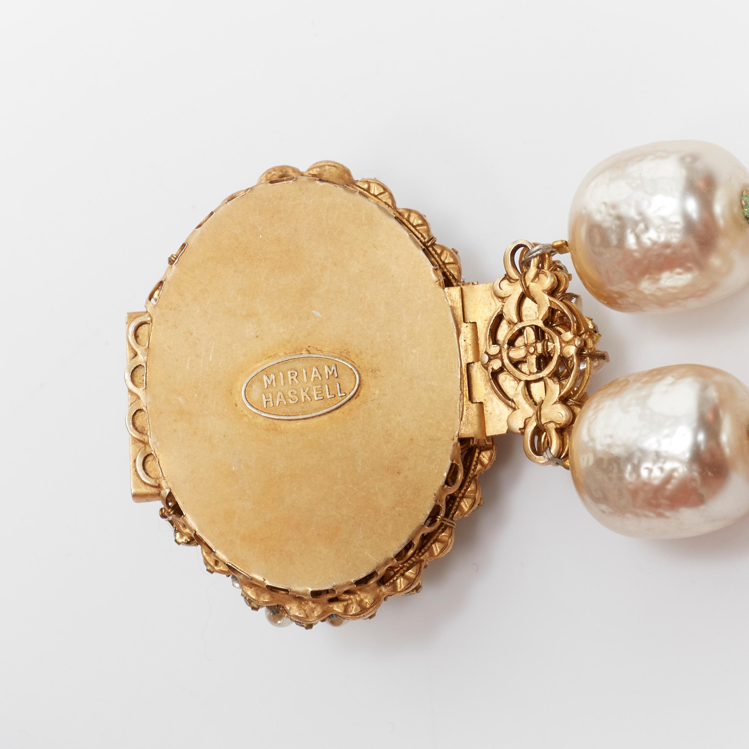 MIRIAM HASKELL Pulsera barroca de cóctel con cadena de perlas de imitación en venta 1