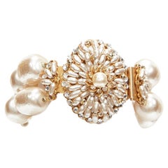 MIRIAM HASKELL Bracelet de cocktail baroque à chaîne en fausses perles