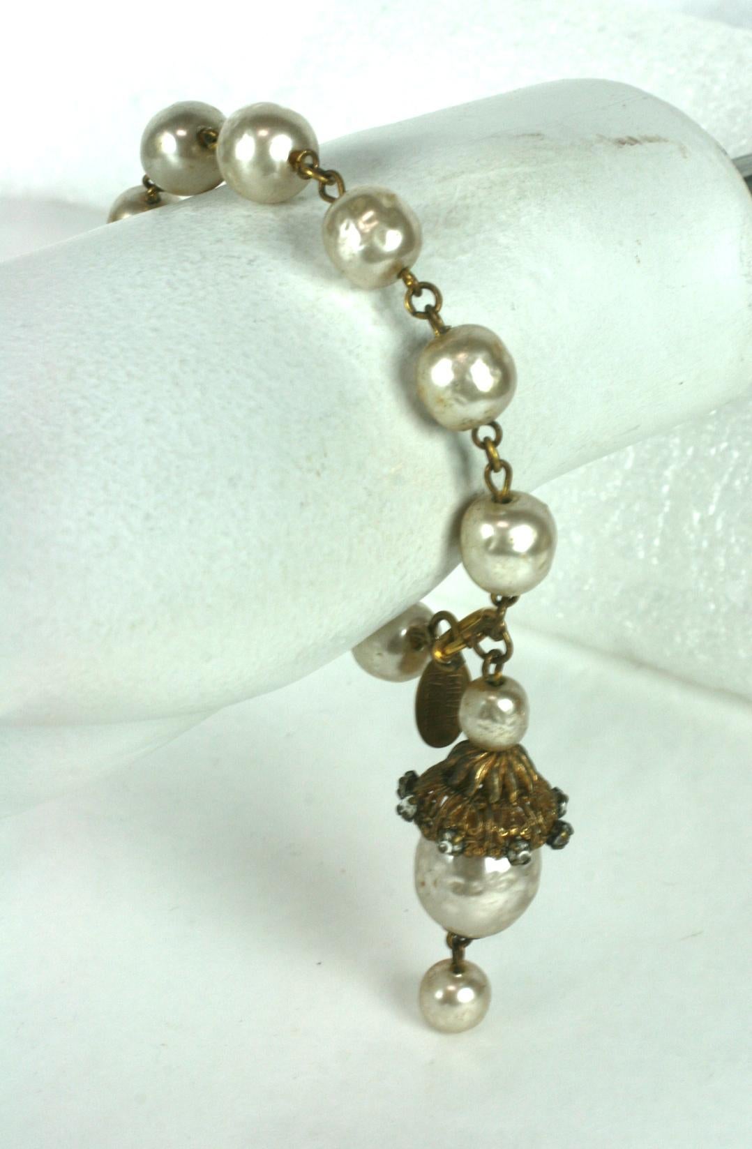 Miriam Haskell Bracelet à boutons en perles baroques Pour femmes en vente