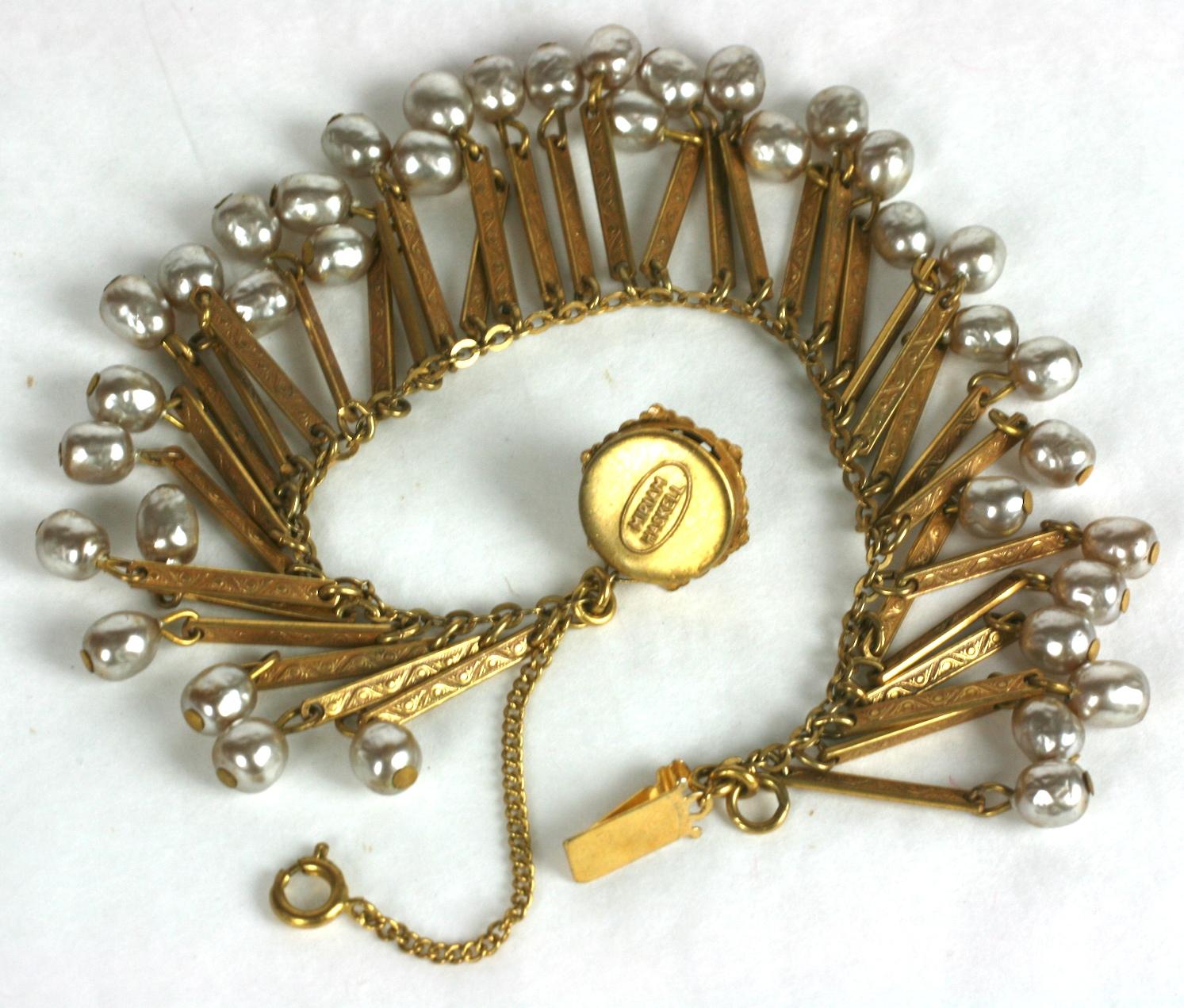 Miriam Haskell Baroque Pearl Fringe Bracelet 1