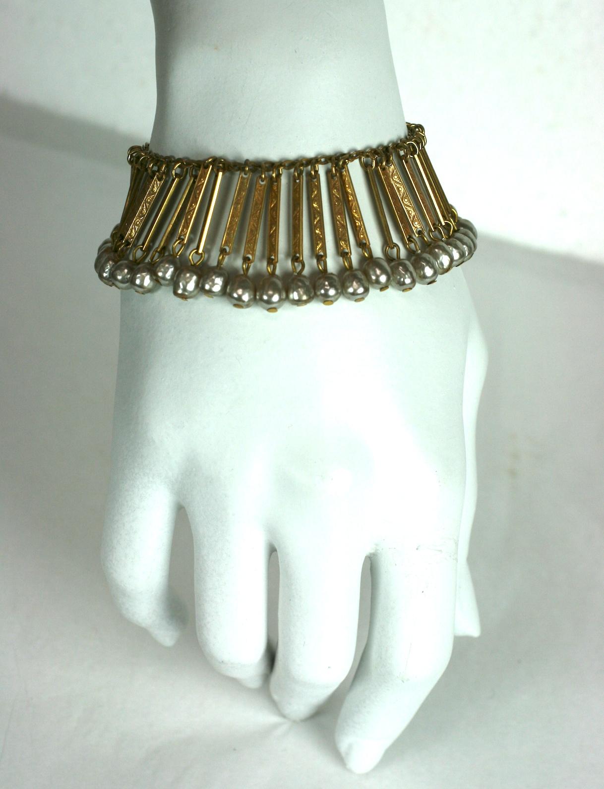 Miriam Haskell Bracelet à franges perles baroques en vente 3