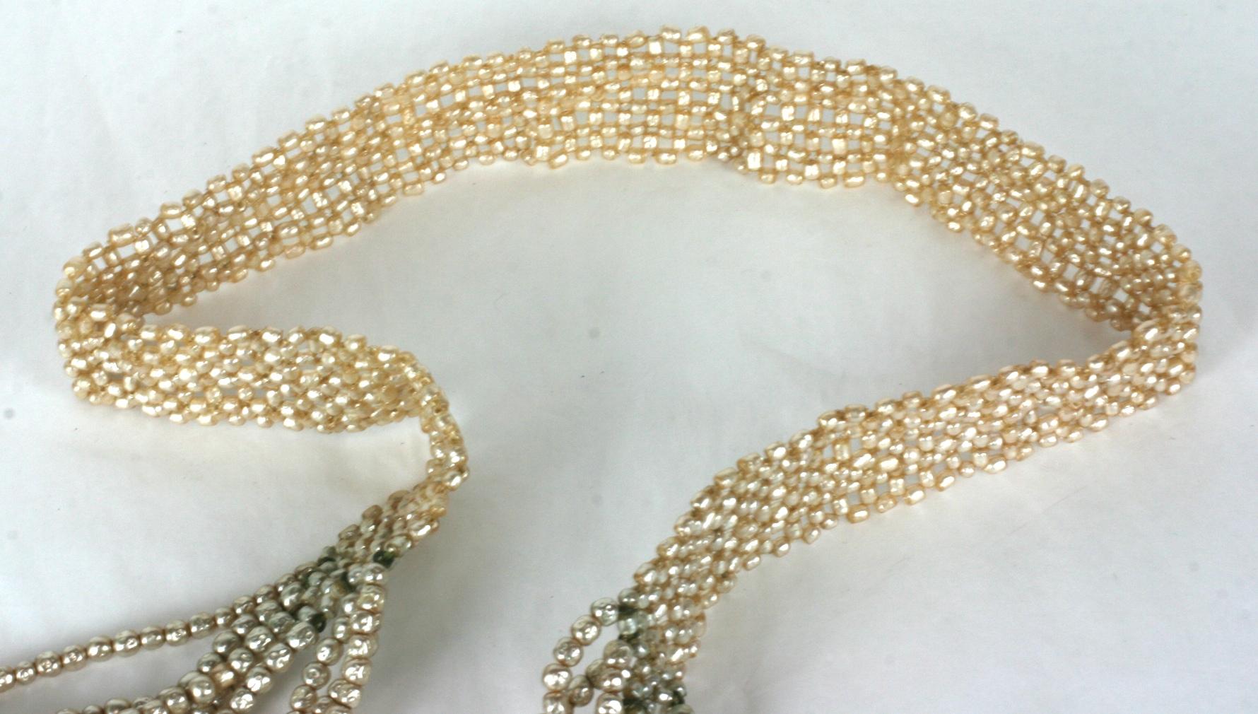 Miriam Haskell, collier tissé de perles baroques en vente 1
