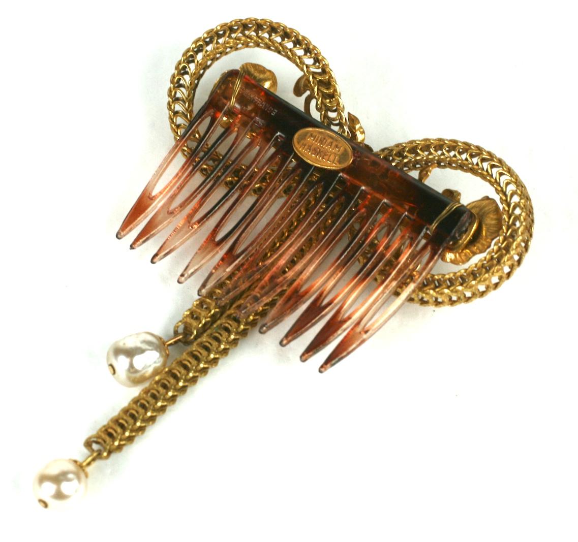 Victorian Miriam Haskell Bow Knot Haircomb For Sale
