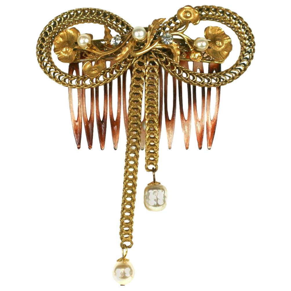 Miriam Haskell Bow Knot Haircomb For Sale
