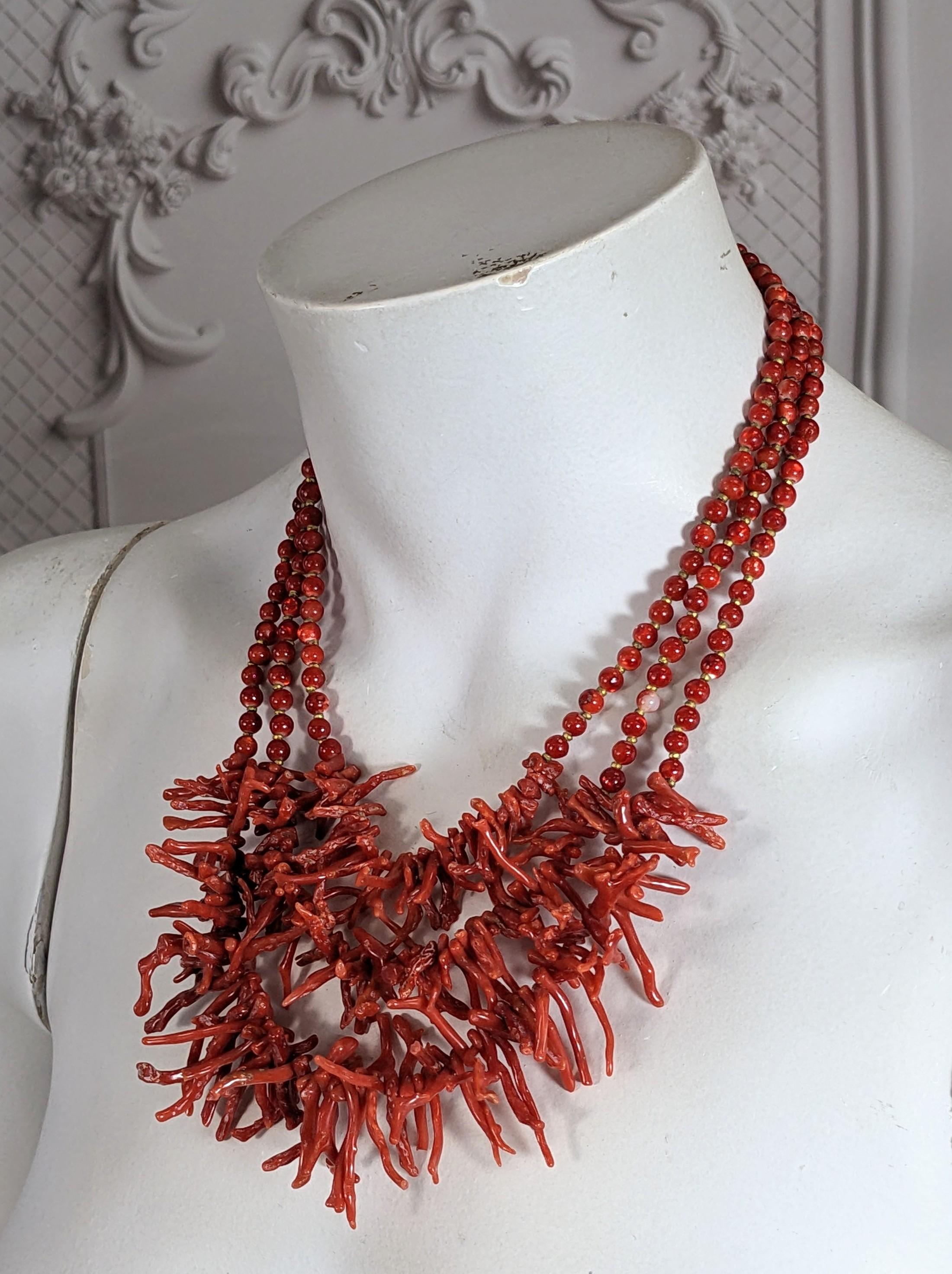 Collana di corallo con perline di Miriam Haskell Branch in vendita 2