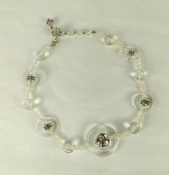 Miriam Haskell Carved Crystal Lucite Necklace