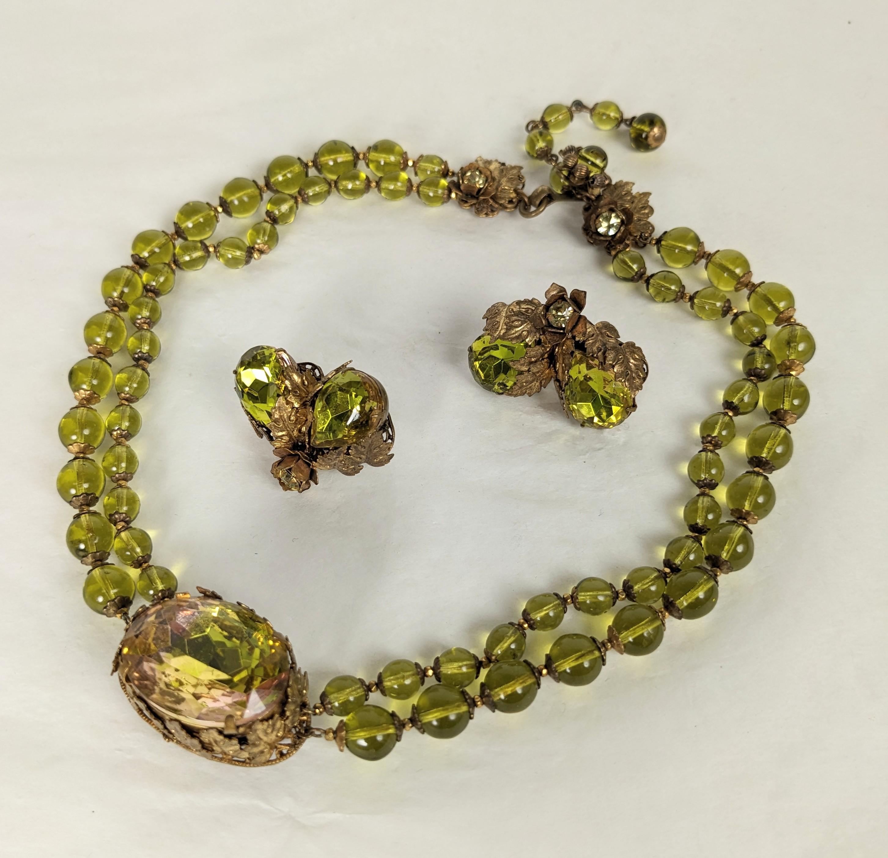 Miriam Haskell Chartreuse Perlenhalskette im Angebot 4