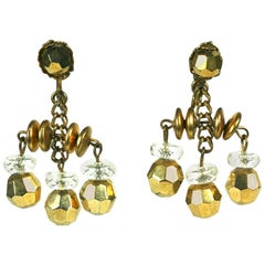 Retro Miriam Haskell Crystal Chandelier Earclips