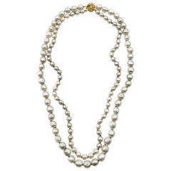 Vintage Miriam Haskell Double Strand Fine Pearl Necklace