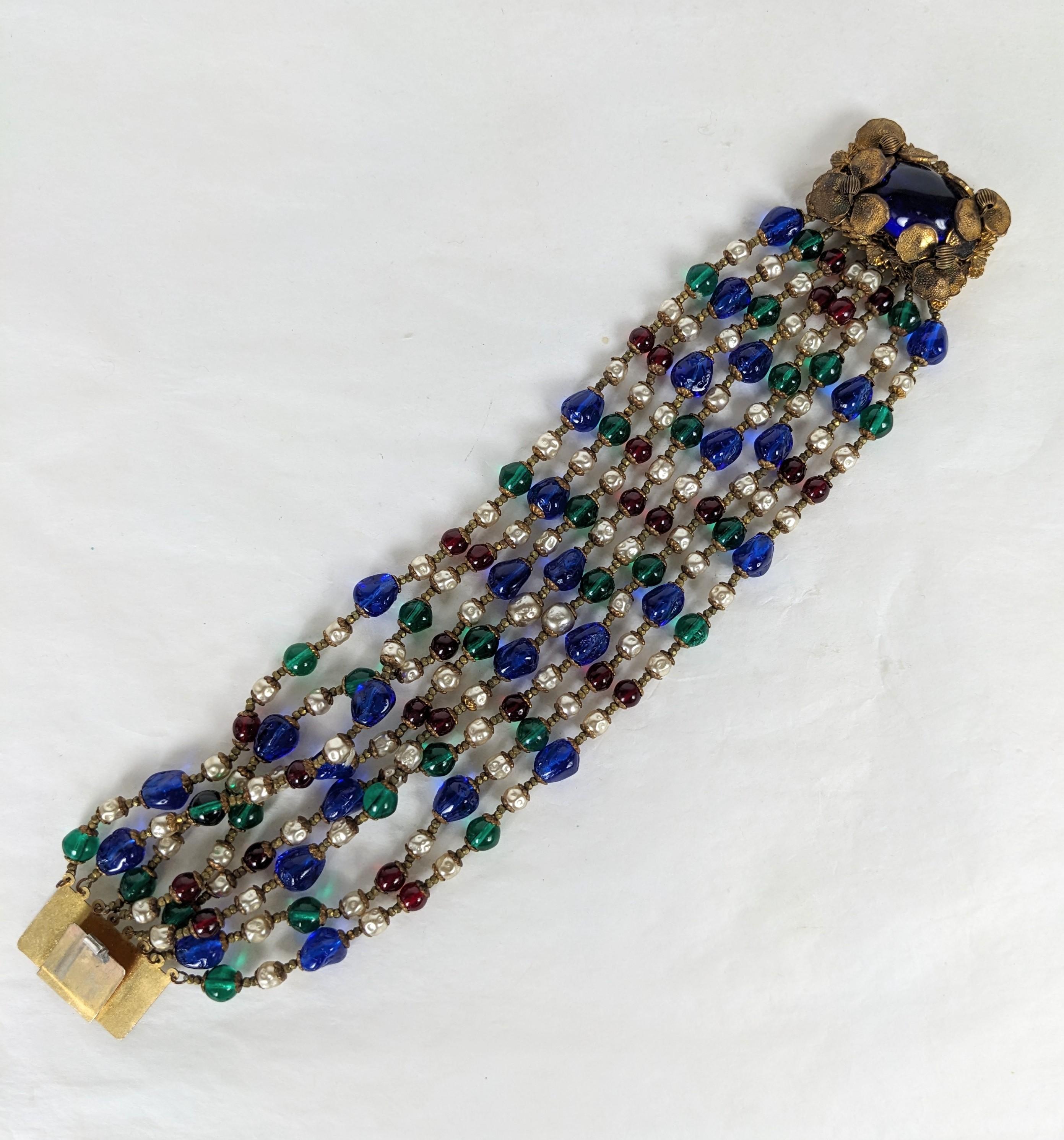 Artisan Miriam Haskell Elaborate Beaded Bracelet For Sale
