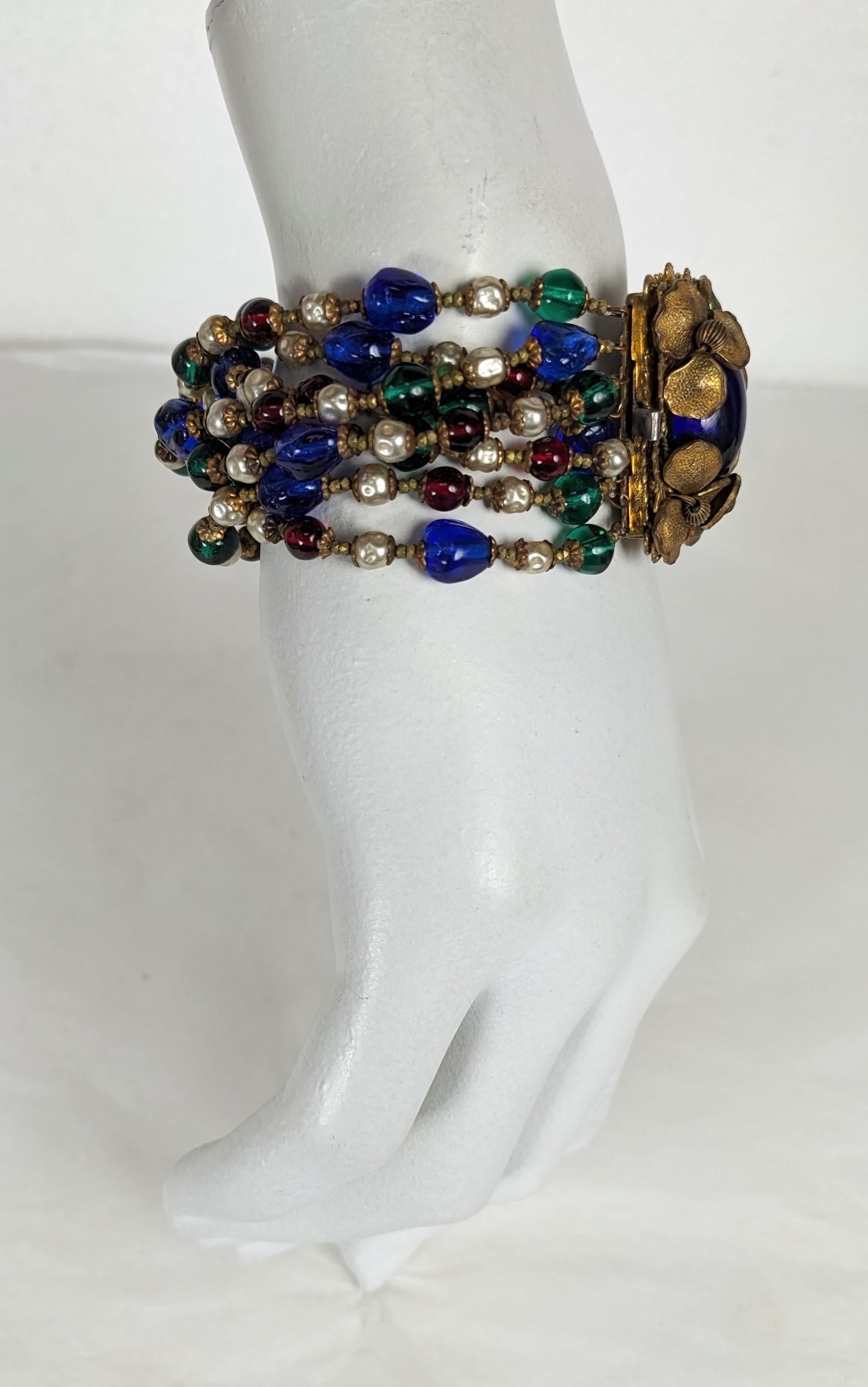 Miriam Haskell Elaborate Beaded Bracelet For Sale 3