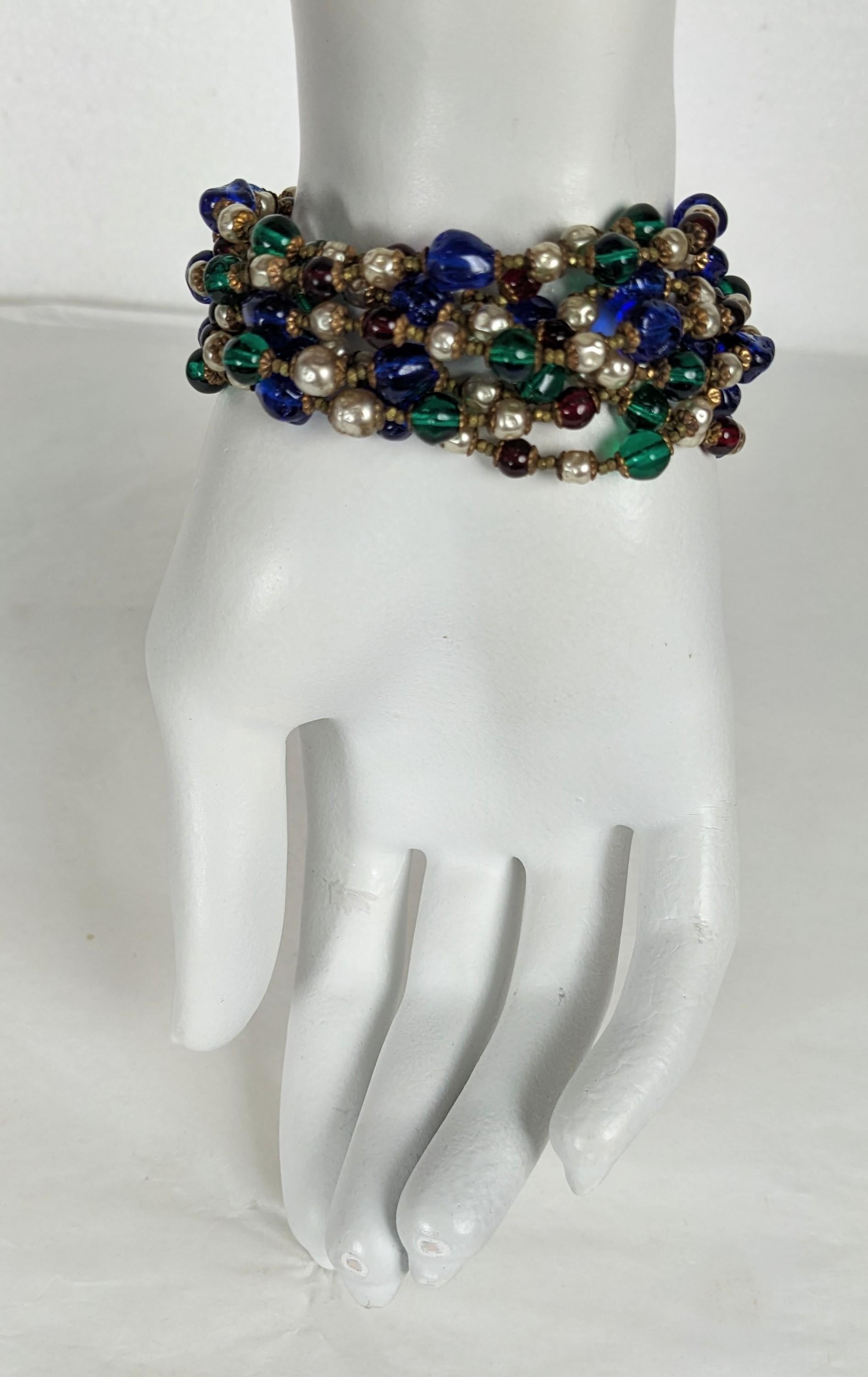 Miriam Haskell Elaborate Beaded Bracelet For Sale 4