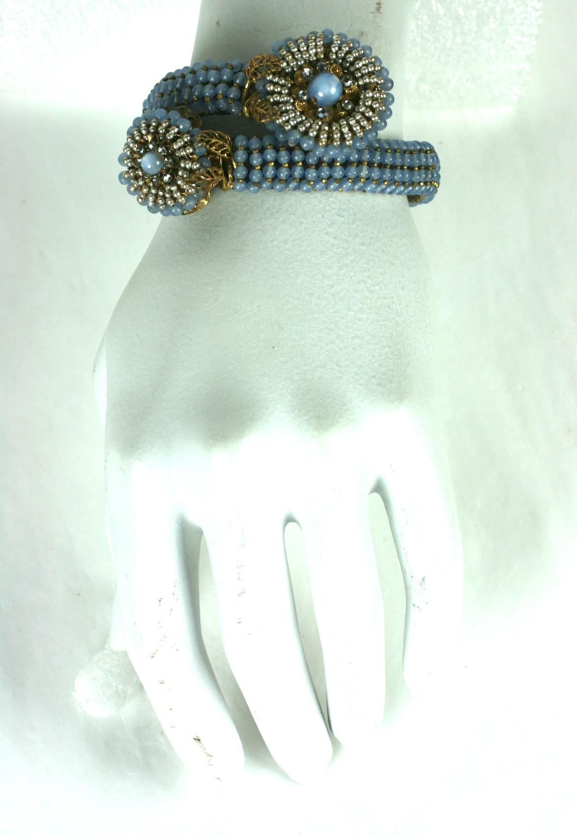 Women's Miriam Haskell Elaborate Beaded Wrap Cuff Bracelet For Sale